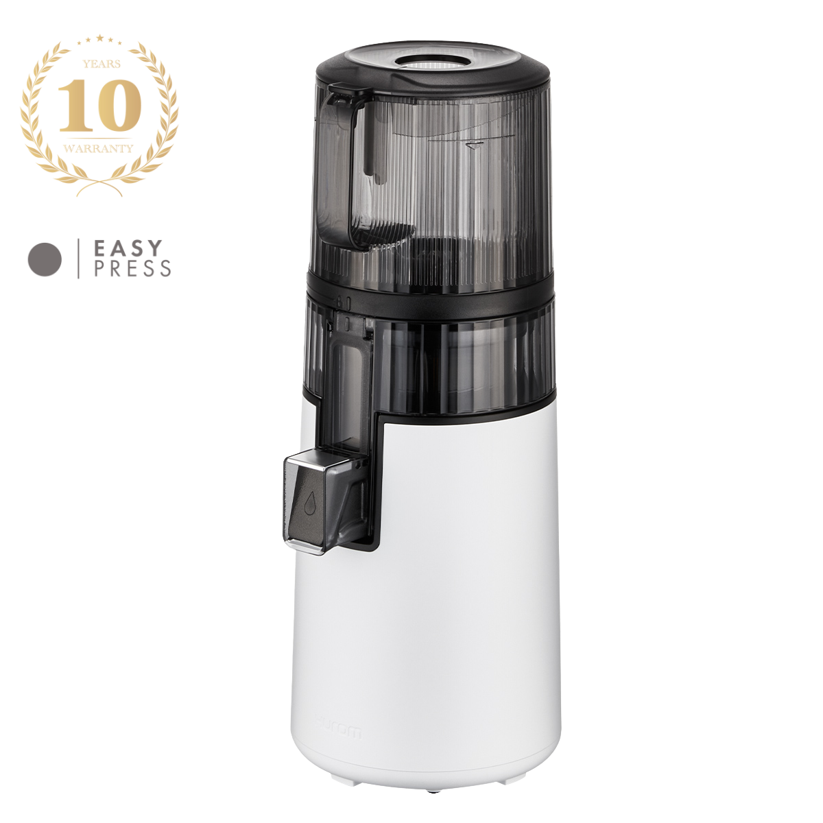 Hurom Slow Juicer in white, designed for easy juicing with fresh fruits, perfect for those who need a Juicer Machine and a Hurom Juicer