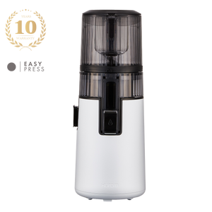 Hurom Slow Juicer in white, perfect for easy juicing with fresh fruits, ideal for a Juicer Machine and Slow Juicer Malaysia